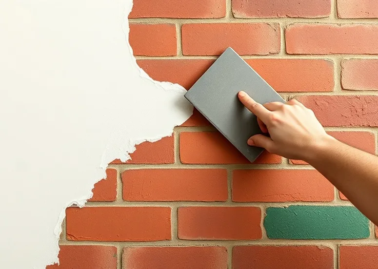 Application d'un enduit décoratif à la lisseuse sur un mur
